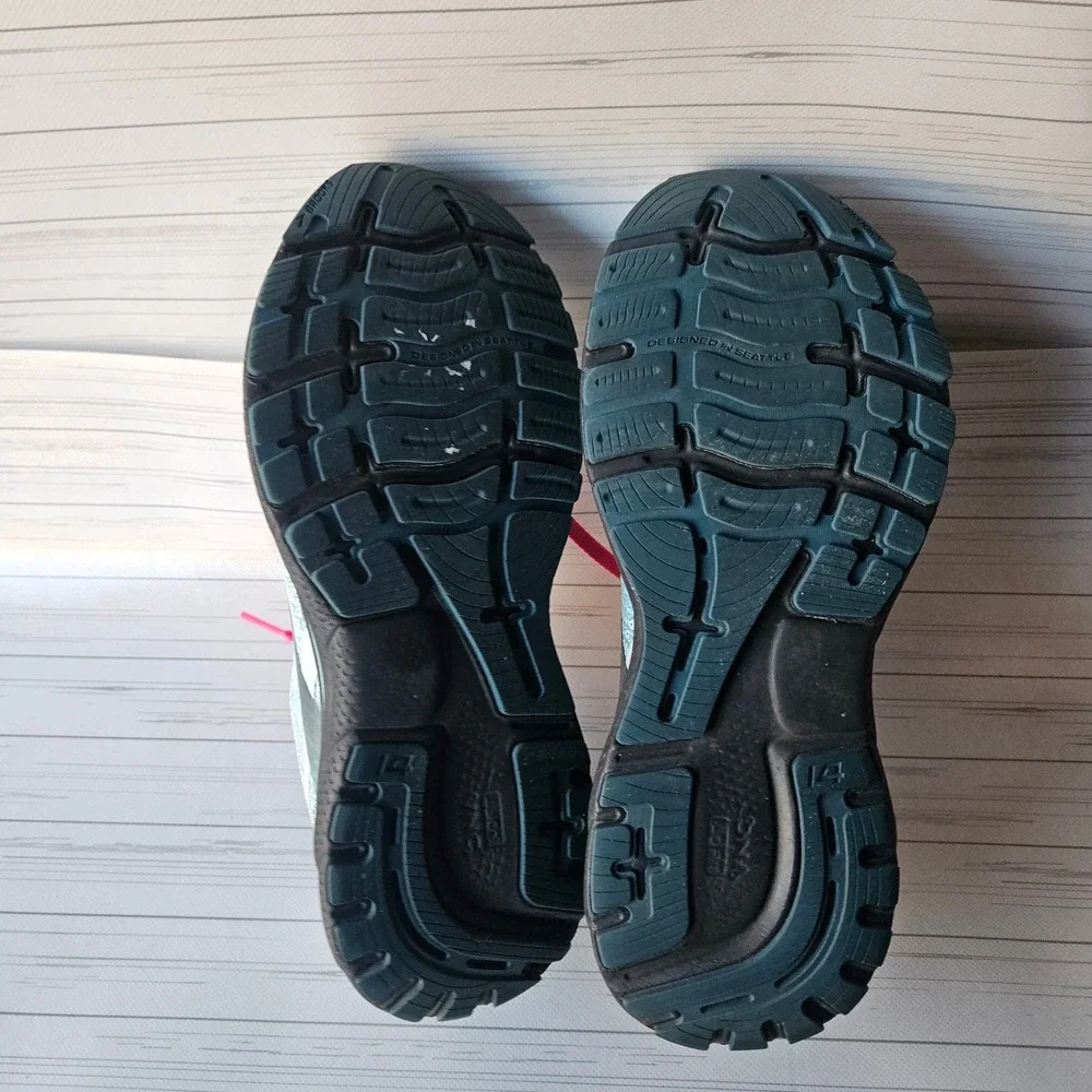 Brooks Ghost 14 Running Shoes Womens 9 Blue Pink Athletic Sneakers 1203561B141